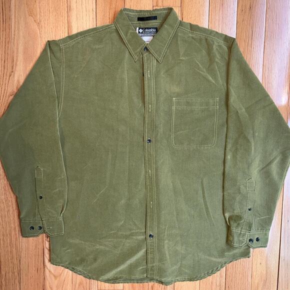 Columbia Men's XL Olive Green Button-Down Long Sleeve Shirt - Picture 1 of 5